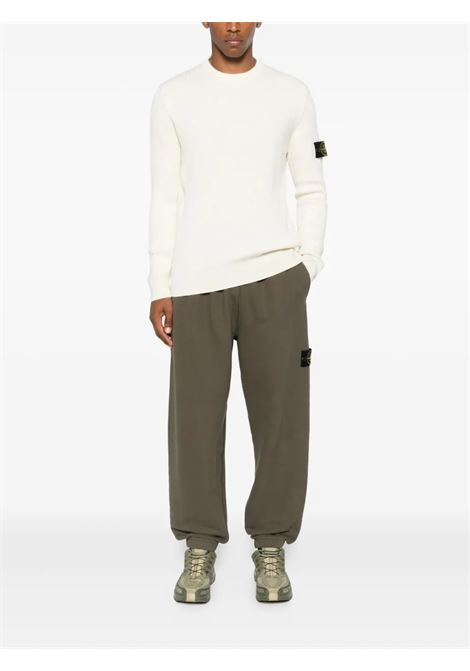 brushed organic cotton fleece sweat bottoms man military green STONE ISLAND | K2S15 6200004 S0A20V0054